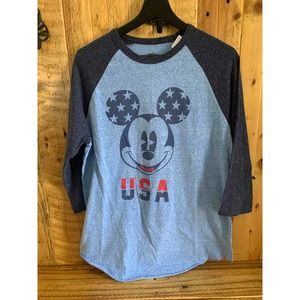 Disney Mickey Mouse Long Sleeve USA Gray shirt - M